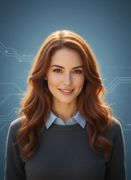 Female Engineer AI headshot example