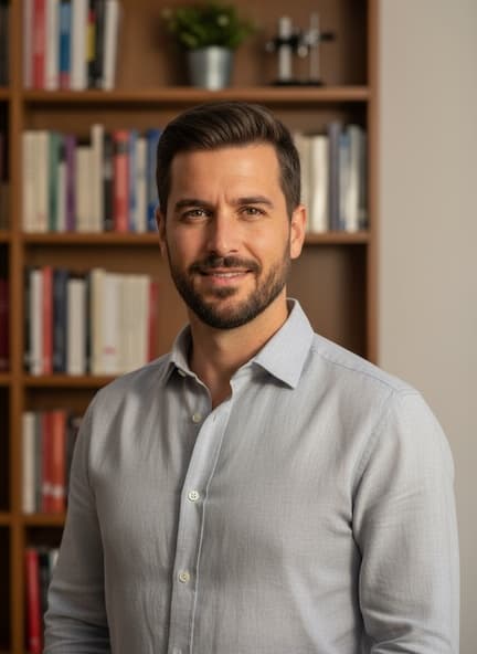 Male Academic AI headshot example