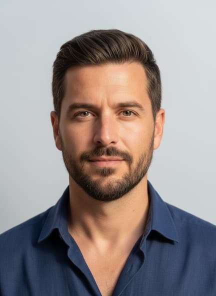 Male Passport AI headshot example